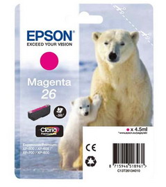 Cartuccia magenta epson claria premium serie 26/orso polare in blister rs